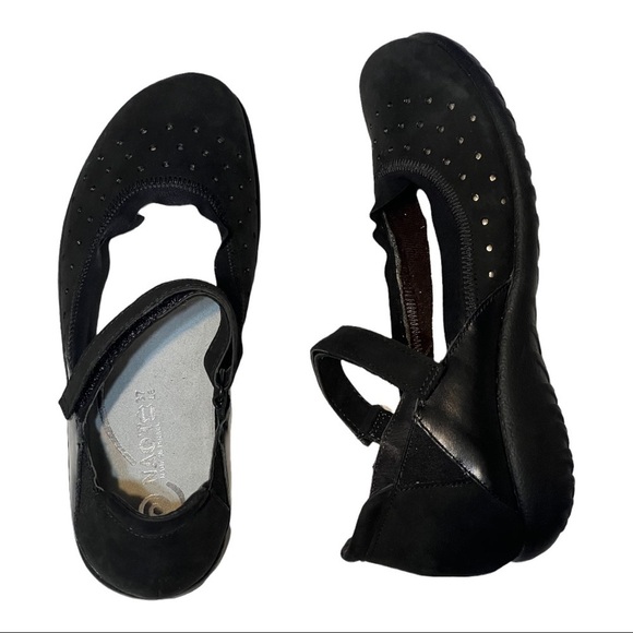 Naot Matua Sandal Glass Silver Studded Velvet Leather Maryjane Ballet Flats 6/37 - Picture 8 of 10